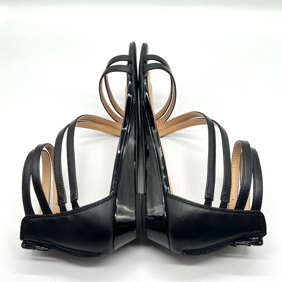 Rockport Womens Size 8.5 8.5M Zandra Black Leather Wedge Sandals Shoes - Picture 8 of 14